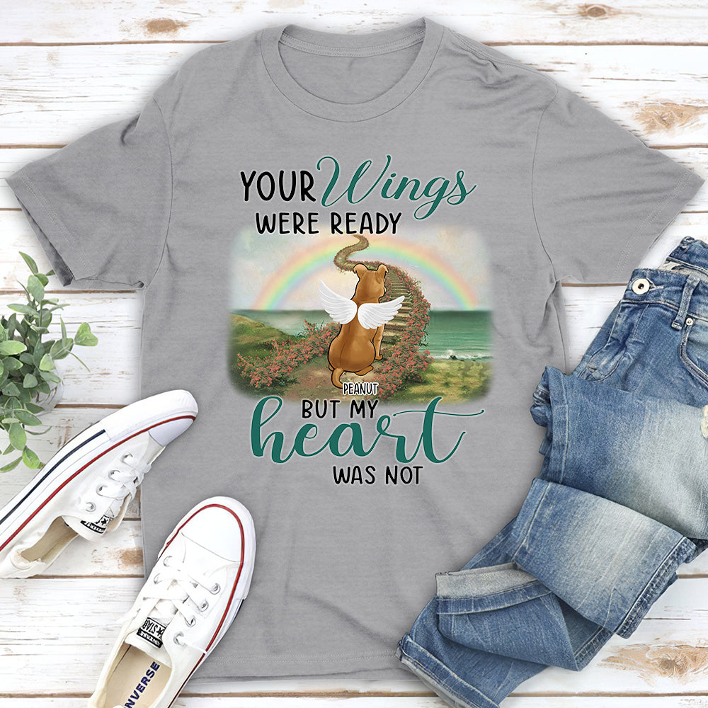 Your Wings Were Ready Rainbow - Personalized Custom Unisex T-shirt