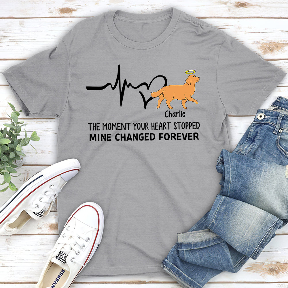 The Moment Your Heart Stopped Mine Changed - Personalized Custom Unisex T-shirt