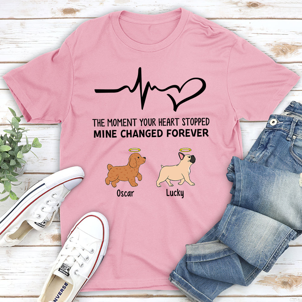 The Moment Your Heart Stopped Mine Changed - Personalized Custom Unisex T-shirt