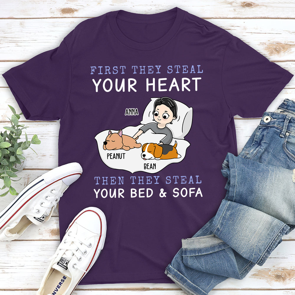 First They Steal Heart - Personalized Custom Unisex T-shirt
