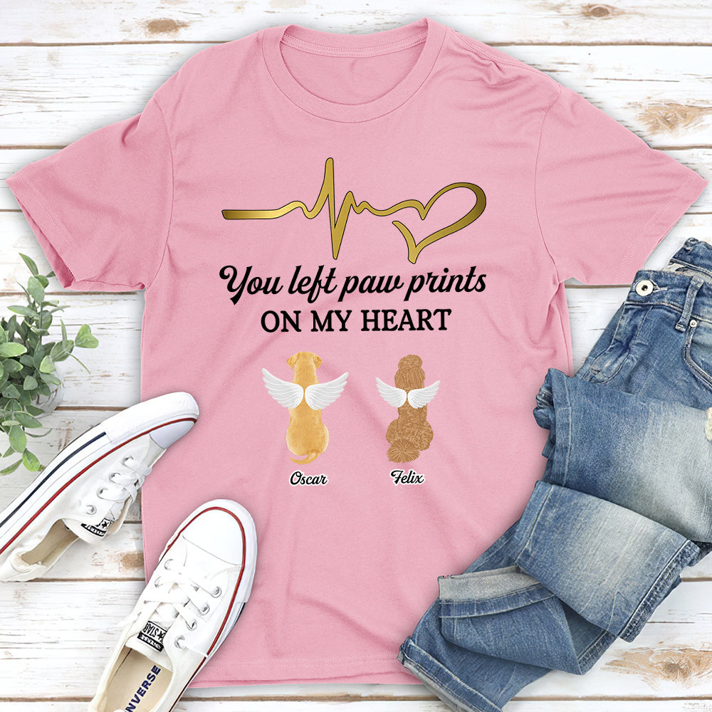 Left Paw Prints - Personalized Custom Unisex T-shirt