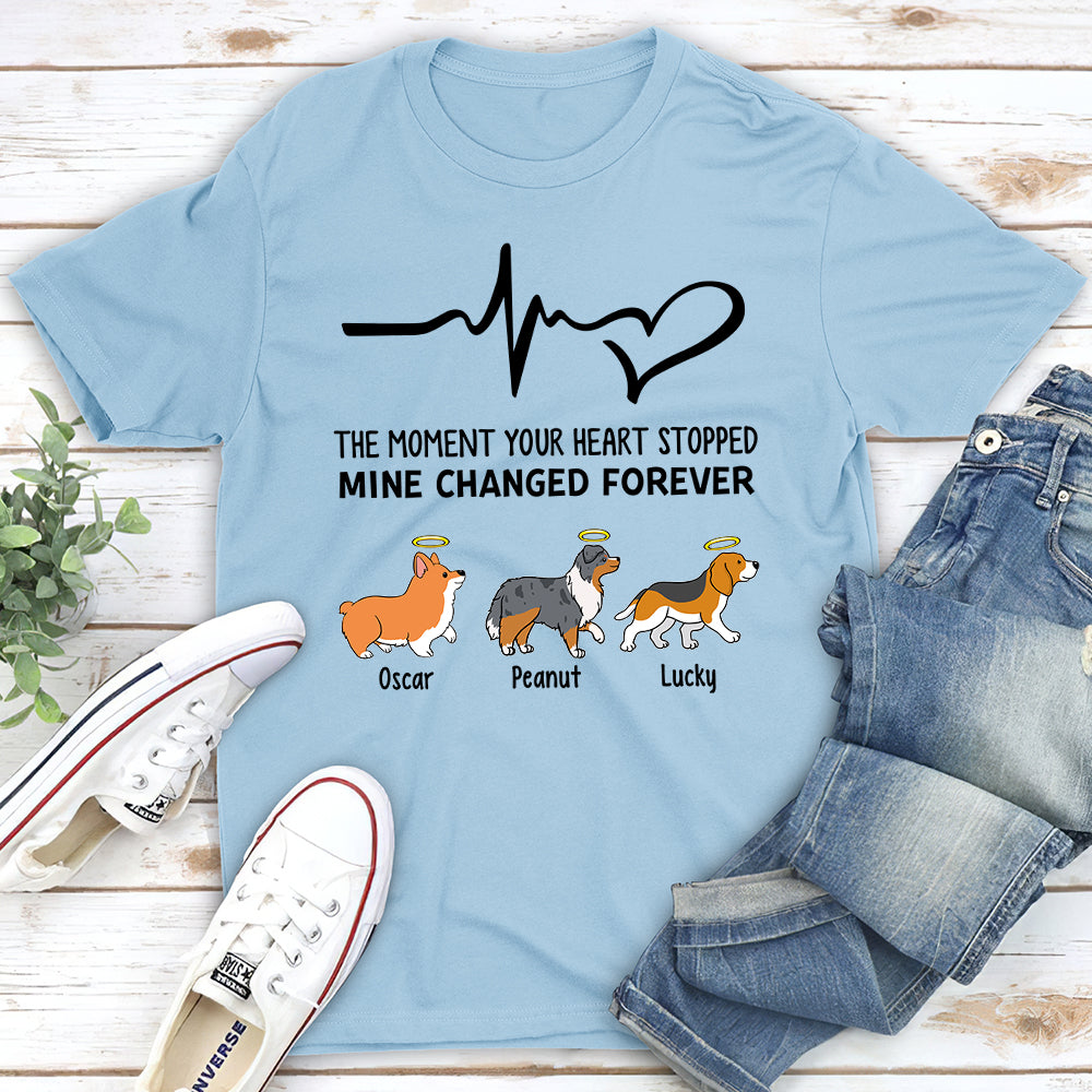 The Moment Your Heart Stopped Mine Changed - Personalized Custom Unisex T-shirt