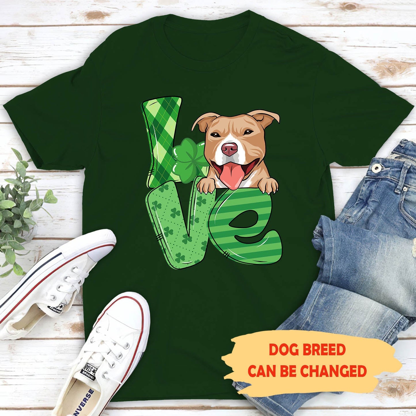 Love St Patrick - Personalized Custom Unisex T-shirt - Gifts For Dog Lovers