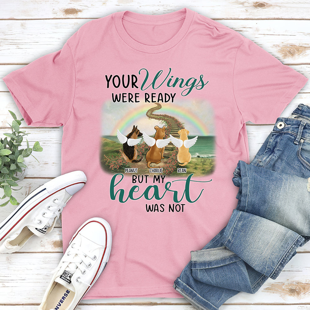 Your Wings Were Ready Rainbow - Personalized Custom Unisex T-shirt