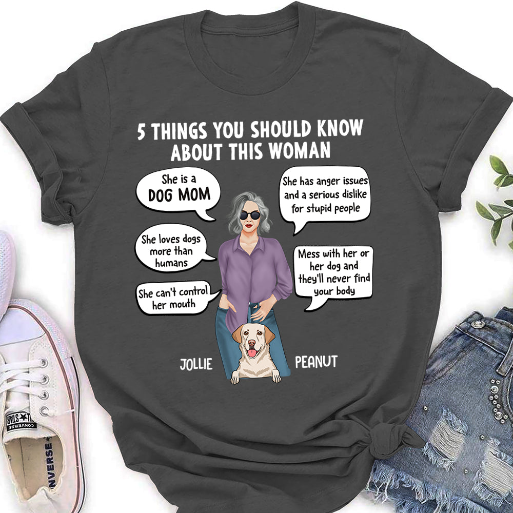 5 Things Dog Mom - Personalized Custom Women's T-shirt