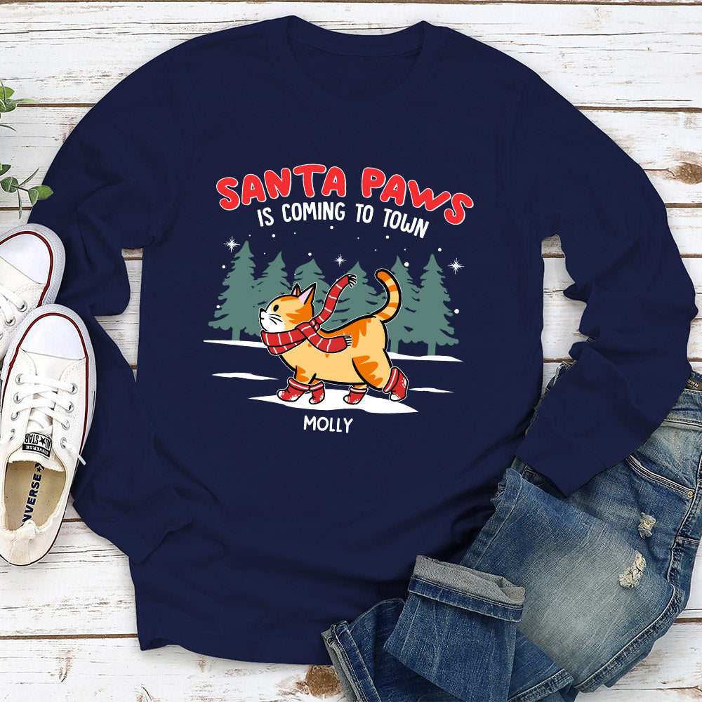 The Santa Paws - Personalized Custom Long Sleeve T-shirt