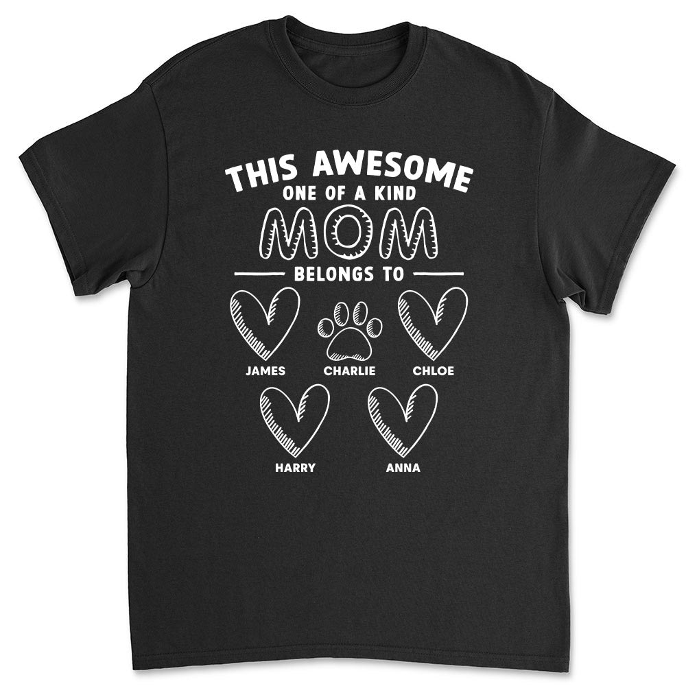 Awesome Dad Mom Belongs - Personalized Custom Premium T-shirt