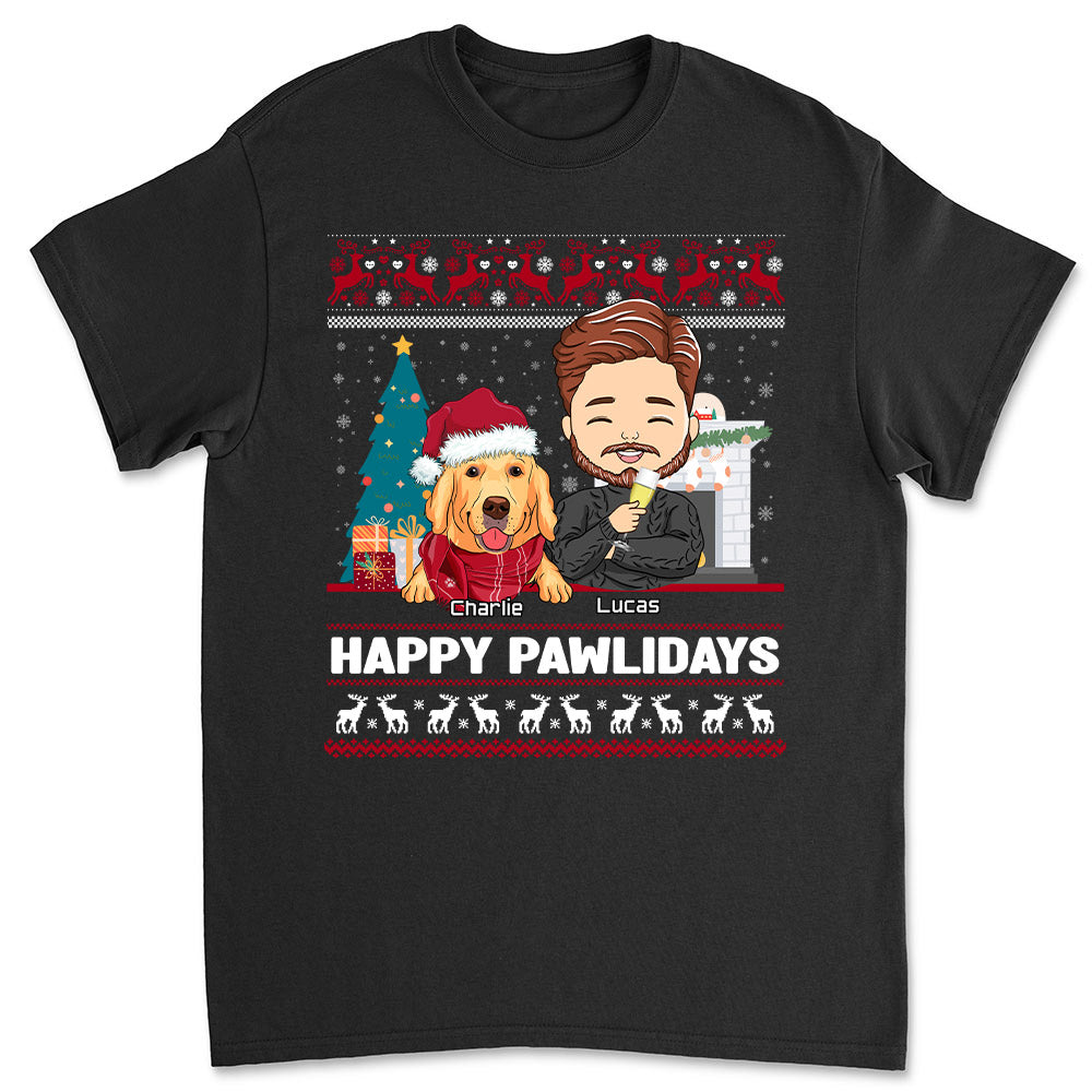 Happy Pawlidays - Personalized Custom Unisex T-shirt