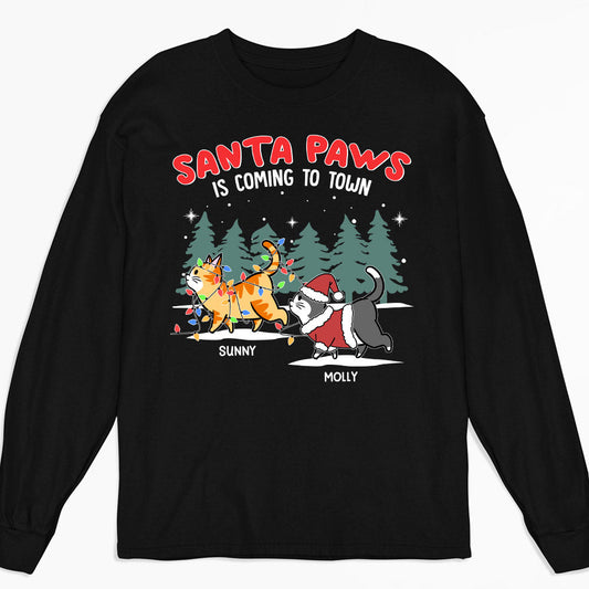 The Santa Paws - Personalized Custom Long Sleeve T-shirt