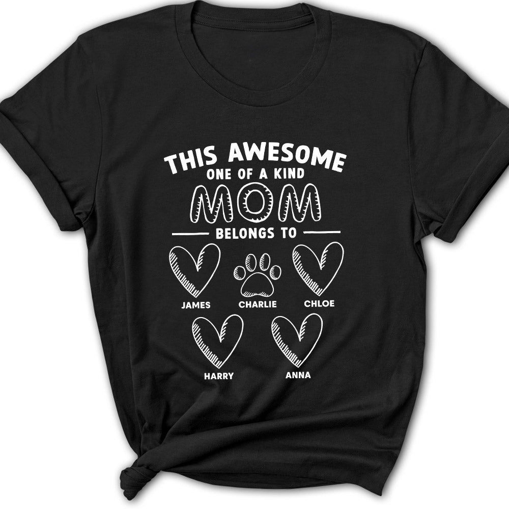 Awesome Dad Mom Belongs - Personalized Custom Women's T-shirt