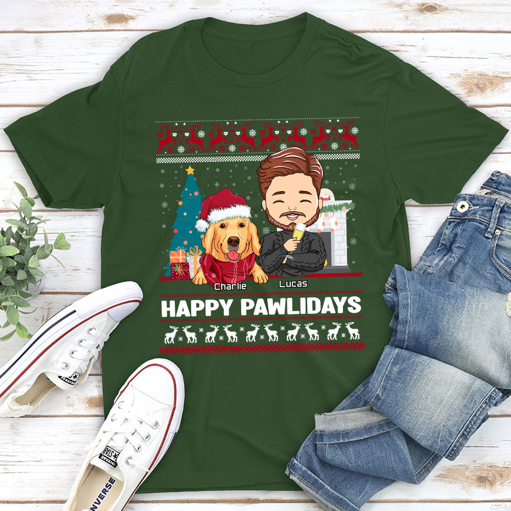 Happy Pawlidays - Personalized Custom Unisex T-shirt