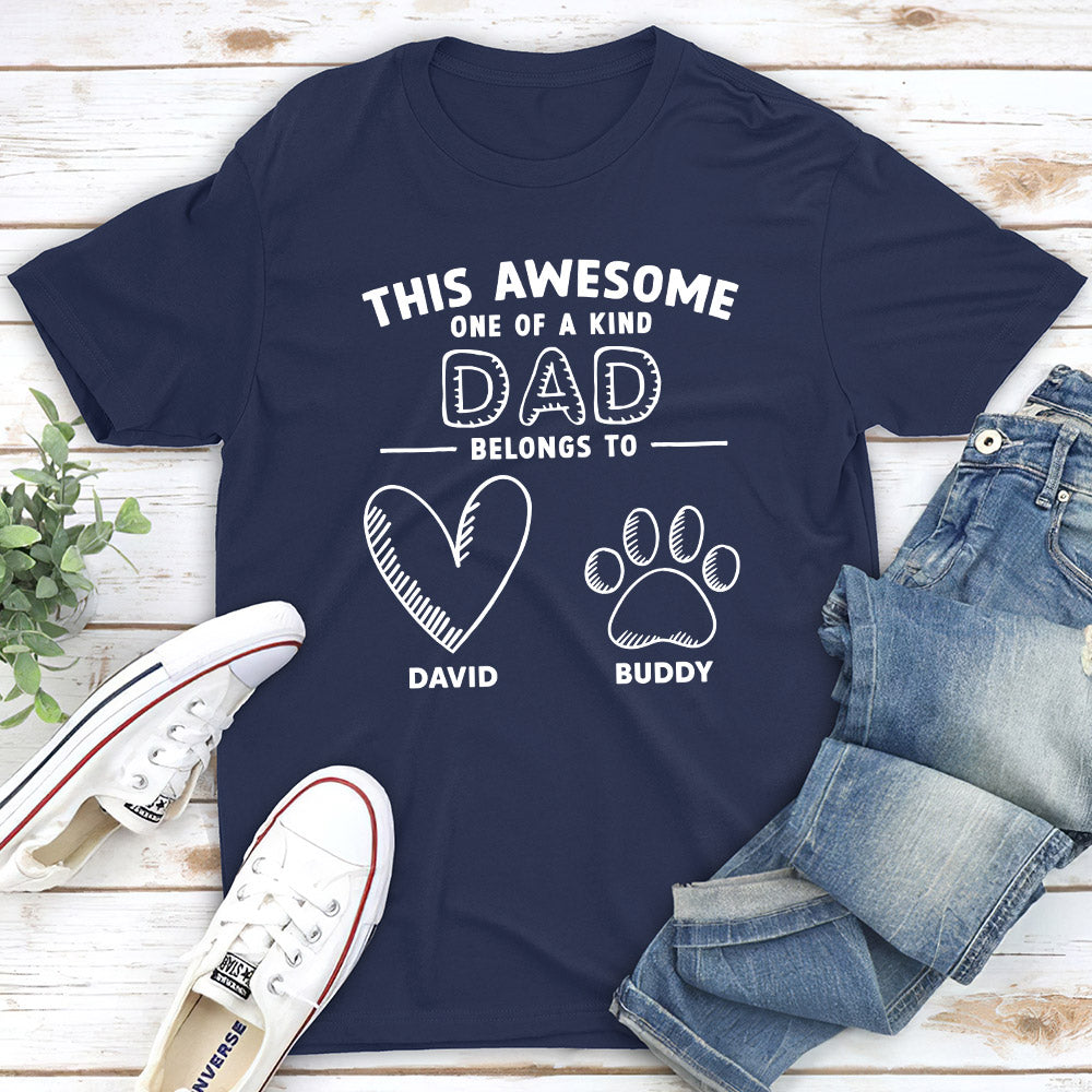 Awesome Dad Mom Belongs - Personalized Custom Premium T-shirt