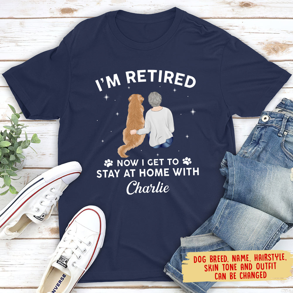 Stay At Home With Dog - Personalized Custom Premium T-shirt
