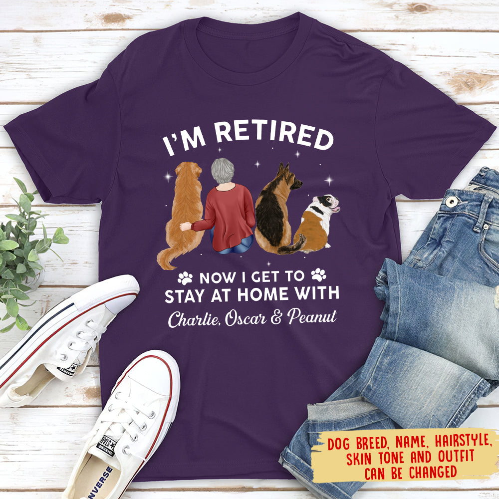 Stay At Home With Dog - Personalized Custom Premium T-shirt
