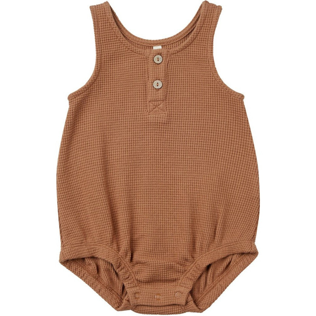 Quincy Mae Sleeveless Bubble Romper | Clay
