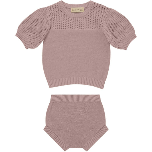 Quincy Mae Pointelle Knit Set | Lilac