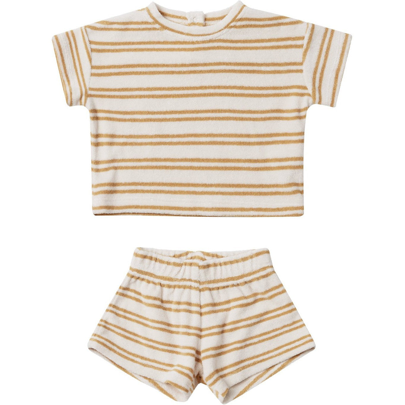 Quincy Mae Terry Tee + Shorts Set | Honey Stripe