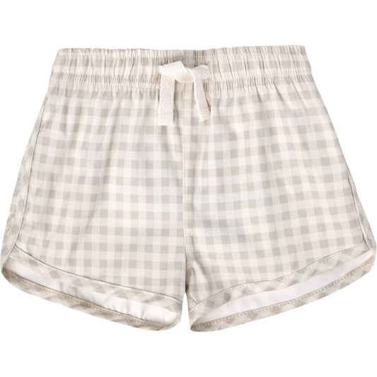 Quincy Mae Boys Swim Shorts | Silver Gingham