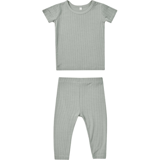 Quincy Mae Bamboo Short Sleeve Pajama Set | Grid