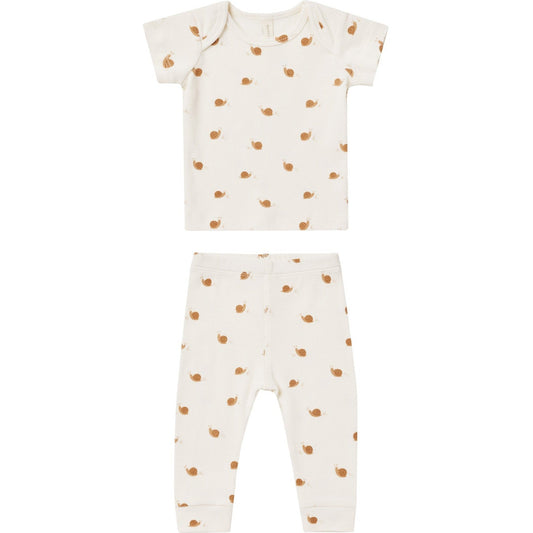 Quincy Mae Ribbed Short Sleeve Tee + Legging Set | Snails