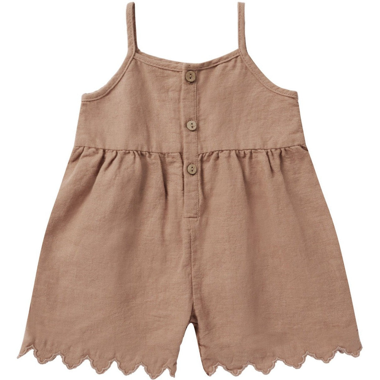 Rylee + Cru Button Romper | Clay