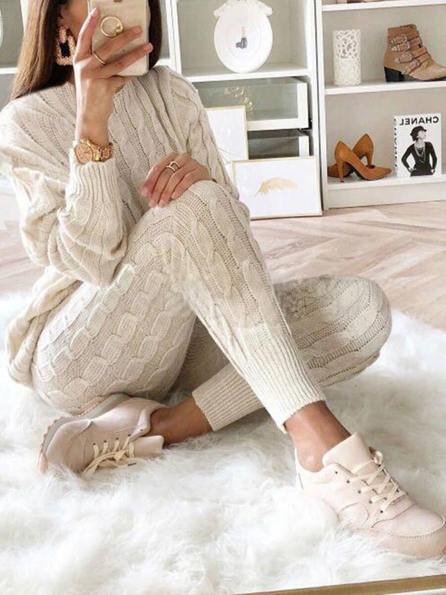 Plus Size Knit Pants Set