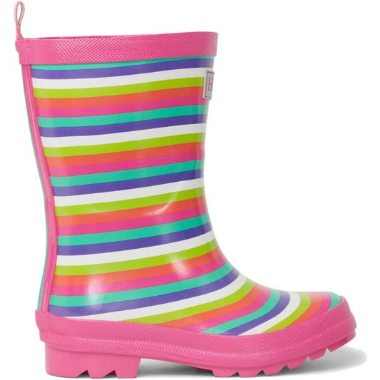 Hatley Rainbow Stripes Shiny Rain Boots