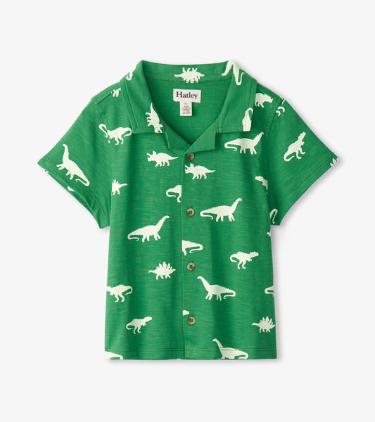 Hatley Glow In The Dark Dino Jersey Button Down