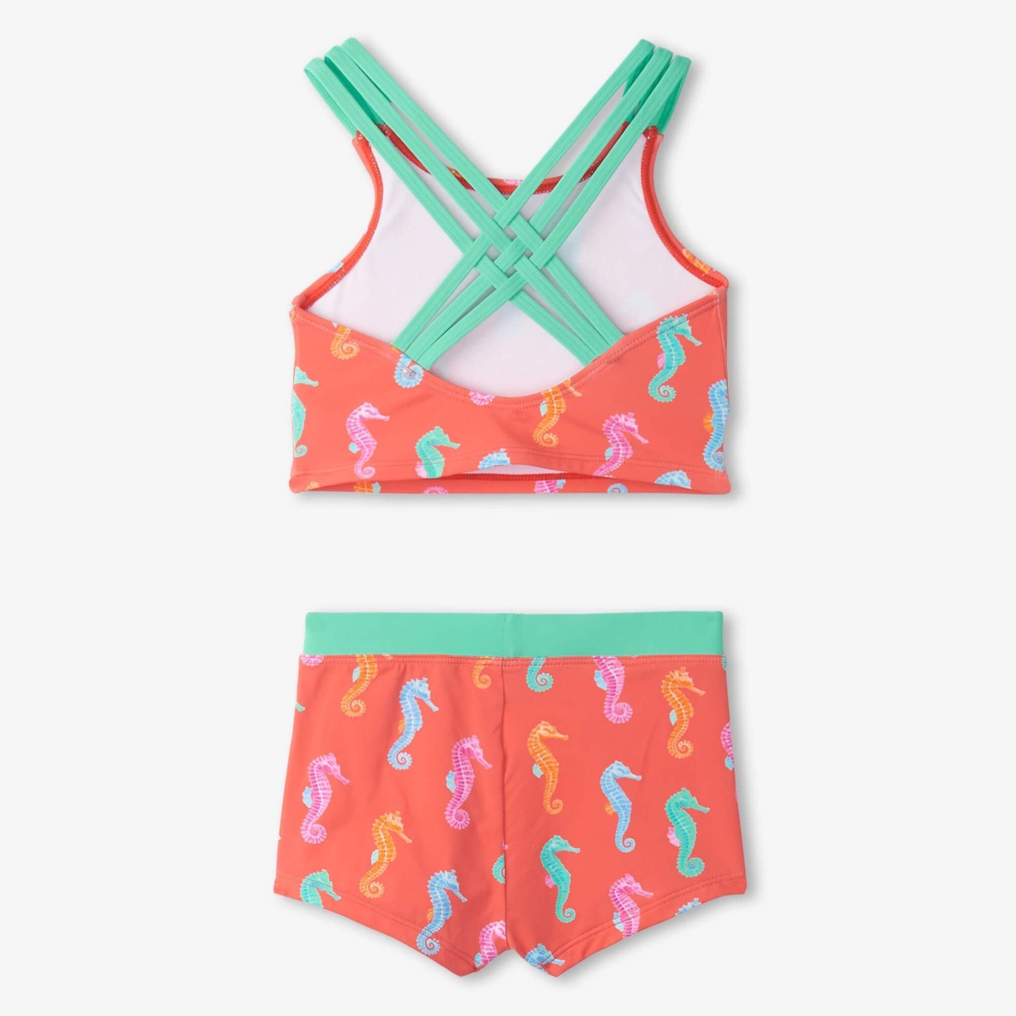 Hatley Painted Sea Horse Two Piece Short Swimsuit