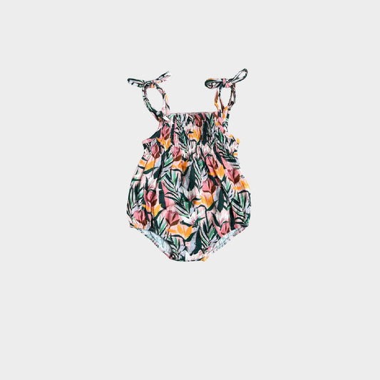 Baby Sprouts Tie-Smocked Bodysuit | Tropics