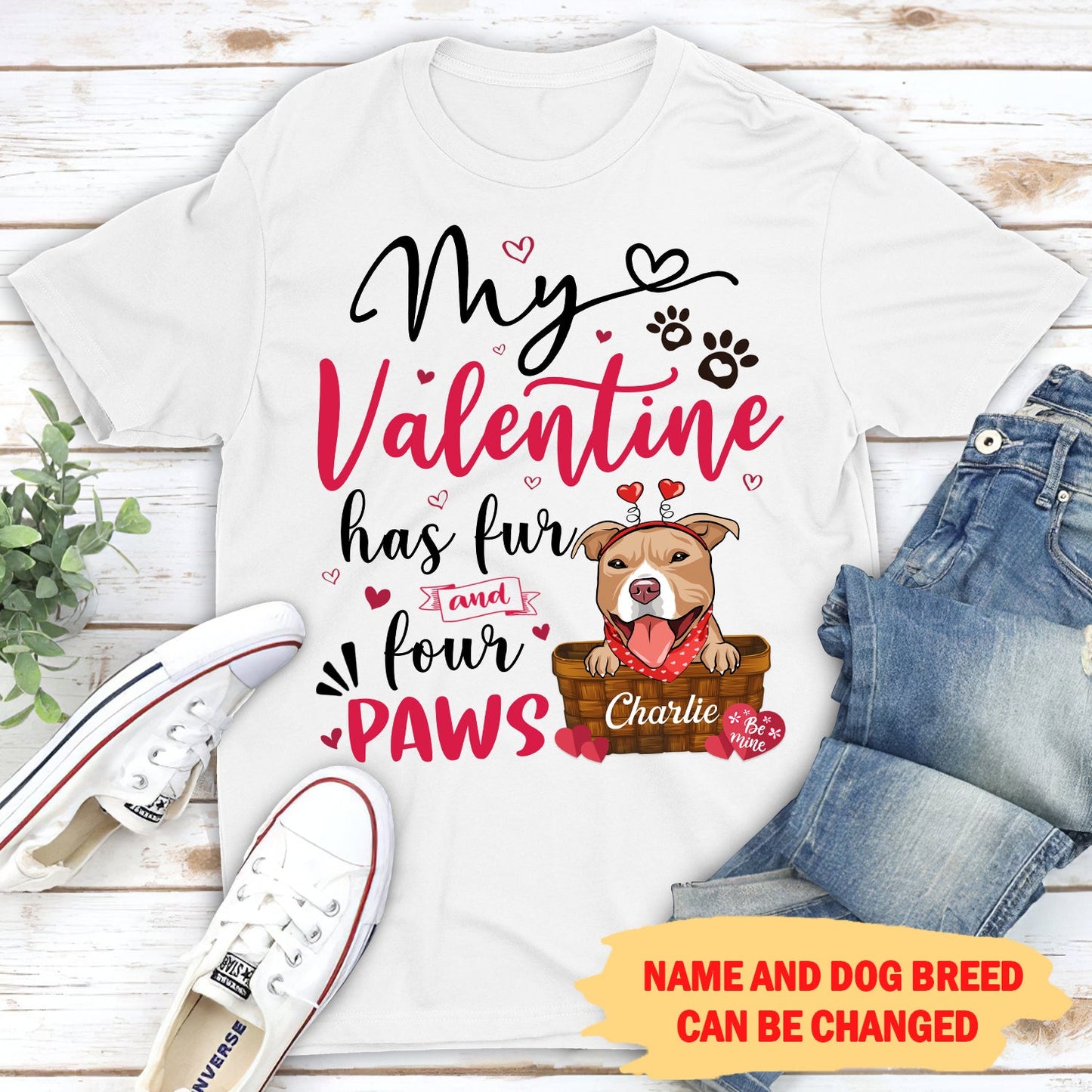 My Valentine Has Paws - Personalized Custom Unisex T-shirt