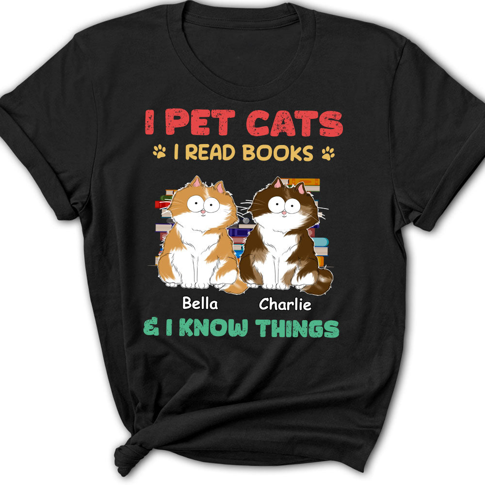I Pet Cats - Personalized Custom Women's T-shirt