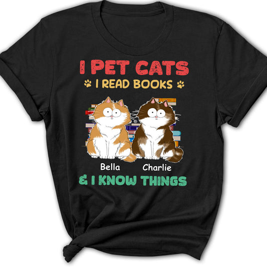 I Pet Cats - Personalized Custom Women's T-shirt