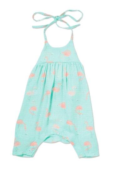 Angel Dear Flamingo Romper w/ Bow Back