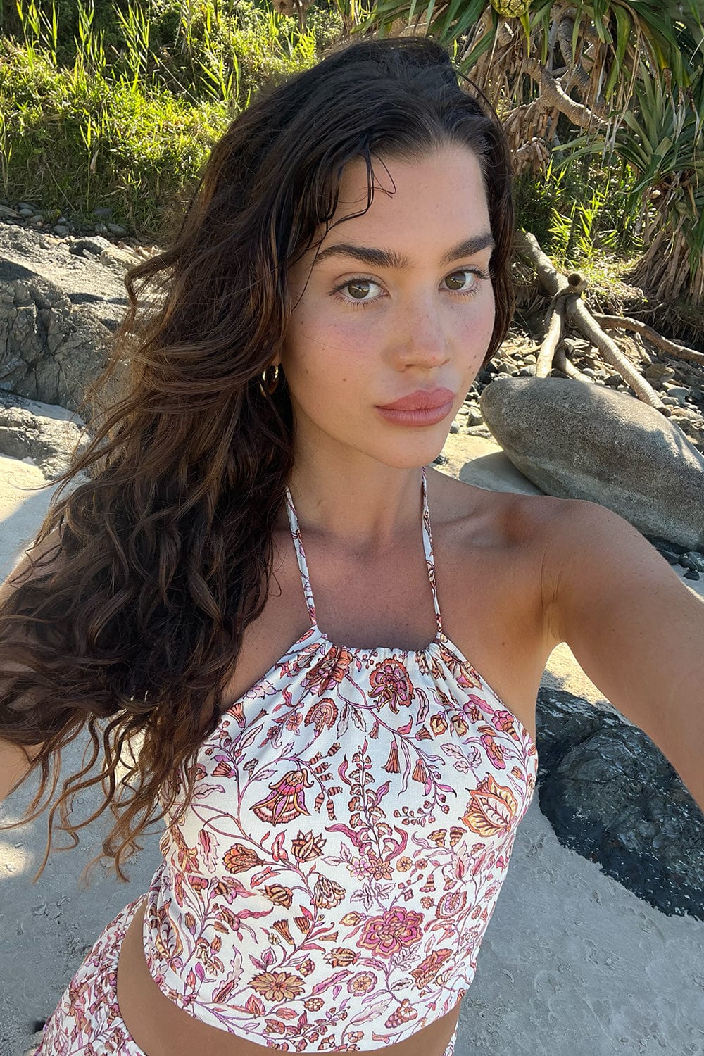 Arnhem Sabba Halter Top - Sunset Cream