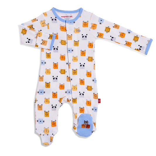 Magnetic Me - Block Heads Organic Cotton Footie