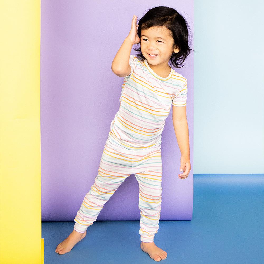 Magnetic Me Candy Stripe Modal Magnetic No Drama Pajama Short Sleeve Set