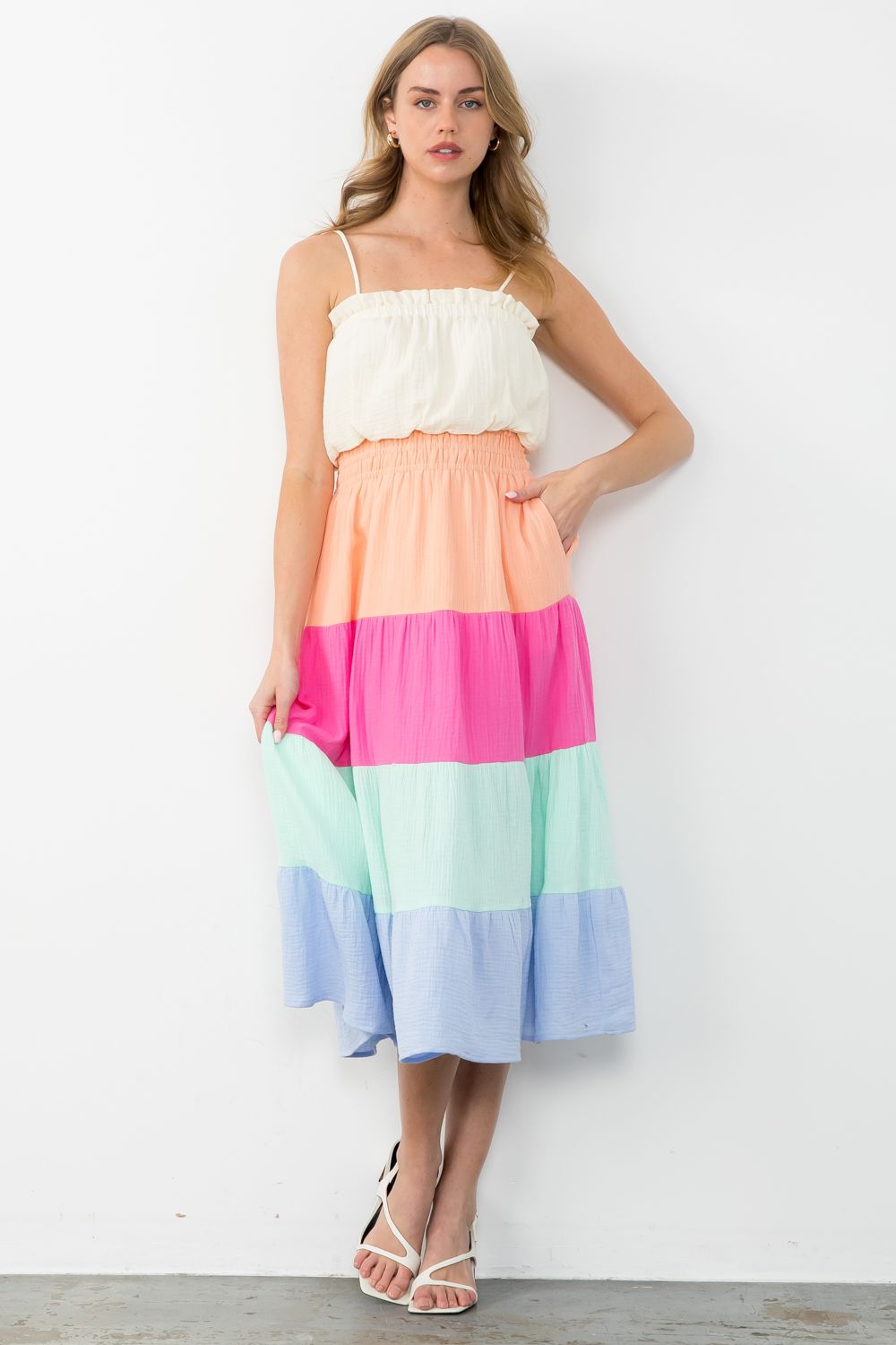 Colorblocked Midi Dress