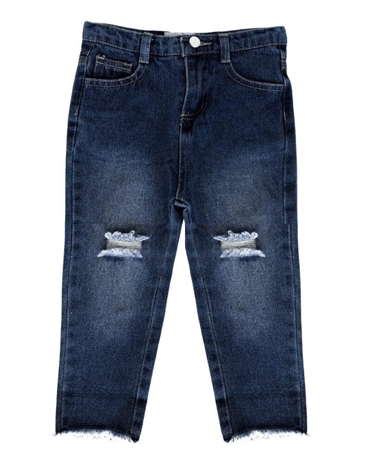 Bailey's Blossoms Dove Boyfriend Jeans- Dark Wash