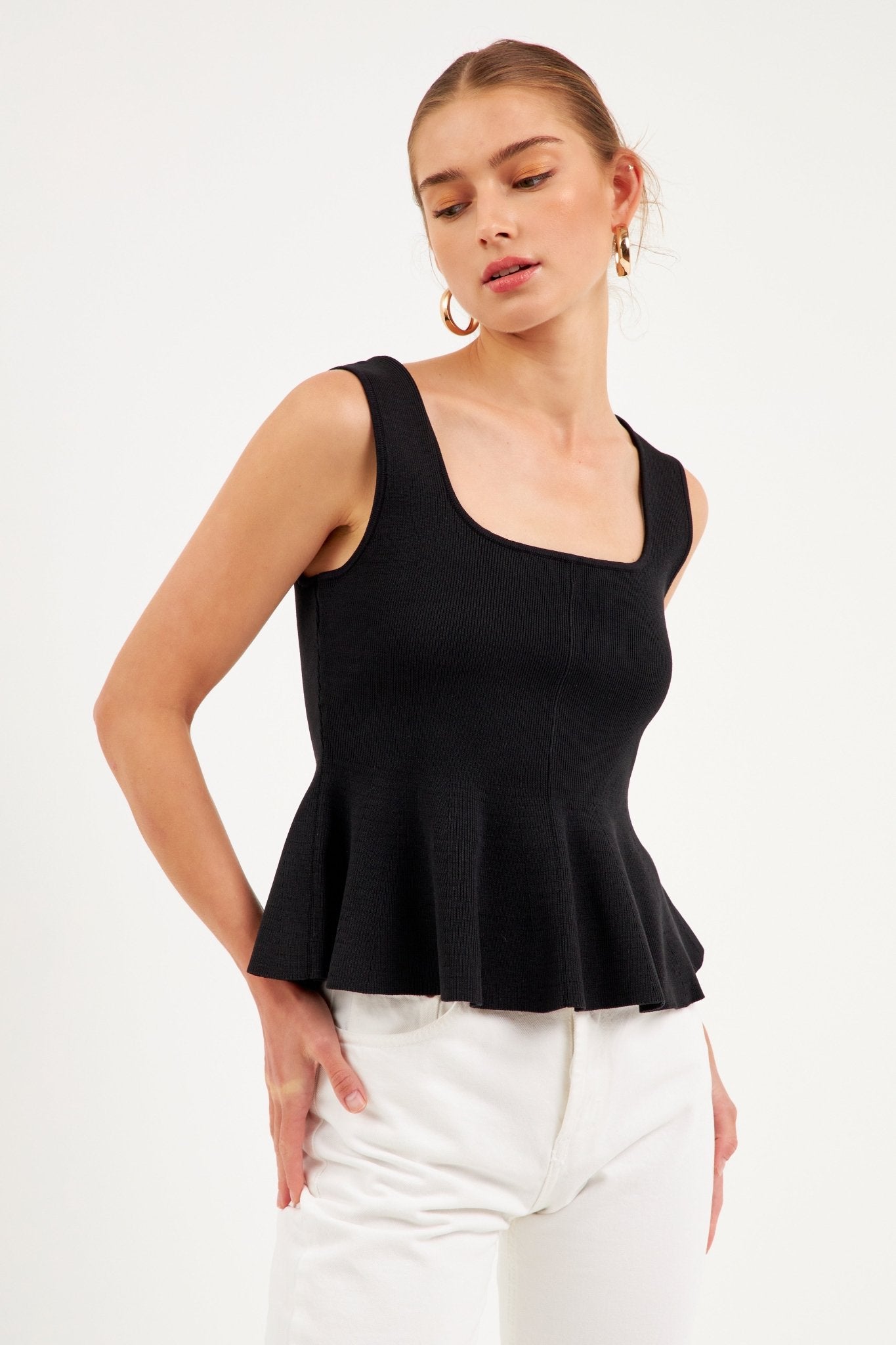 Flare Detail Knit Top