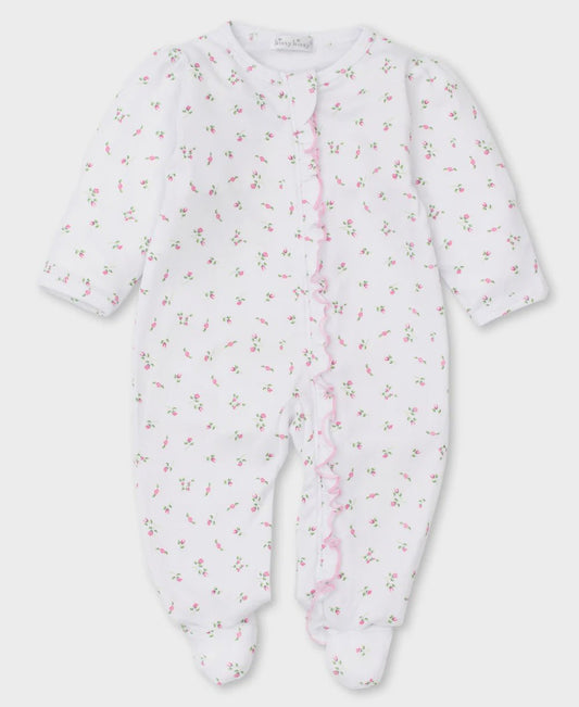 Garden Print Footie W/Ruffle Zip