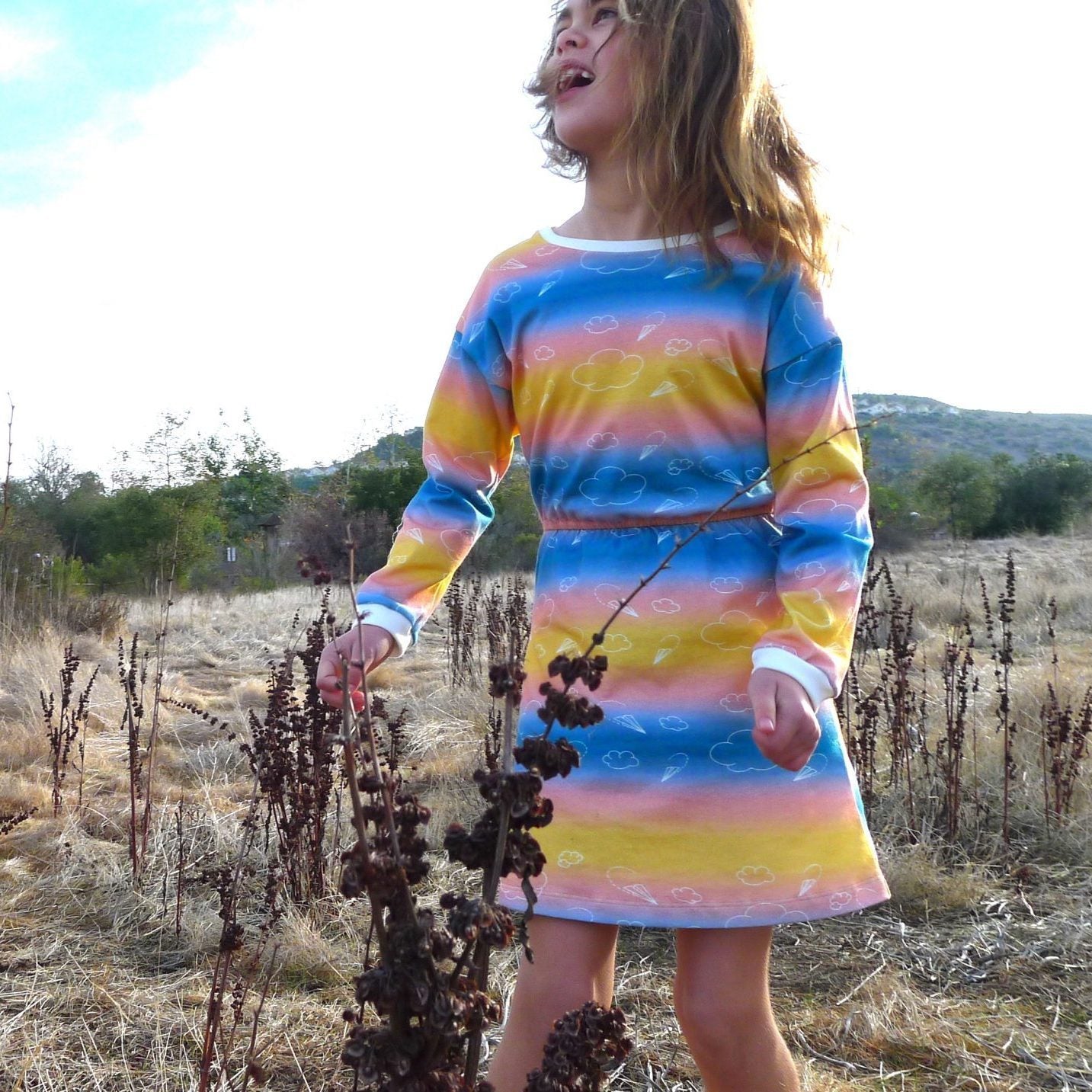 Kids' Sky's the Limit Long Sleeve Dress