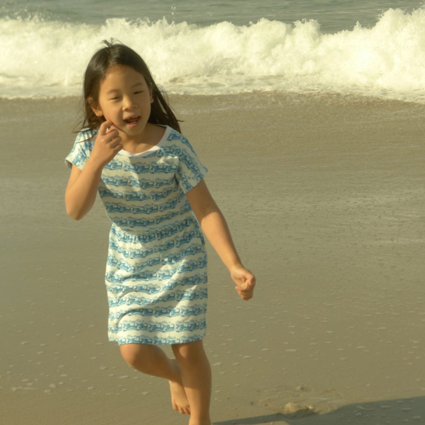 Kids' Hello Fun Wave Short Sleeve Dress