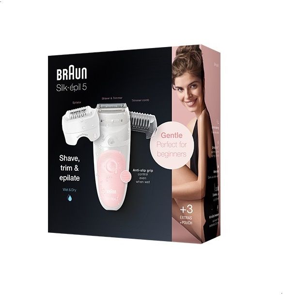 Braun Silk Epil 5-620 Wet & Dry Epilator With 4 Extras incl. Shaver Head