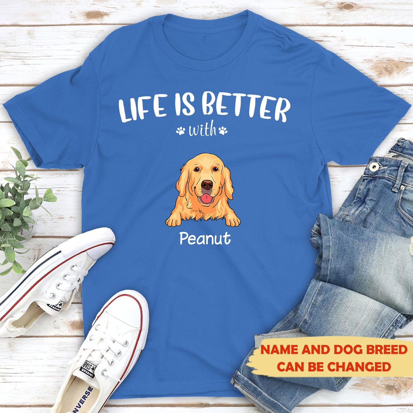 Life is better (White text) - Personalized Custom Unisex T-shirt