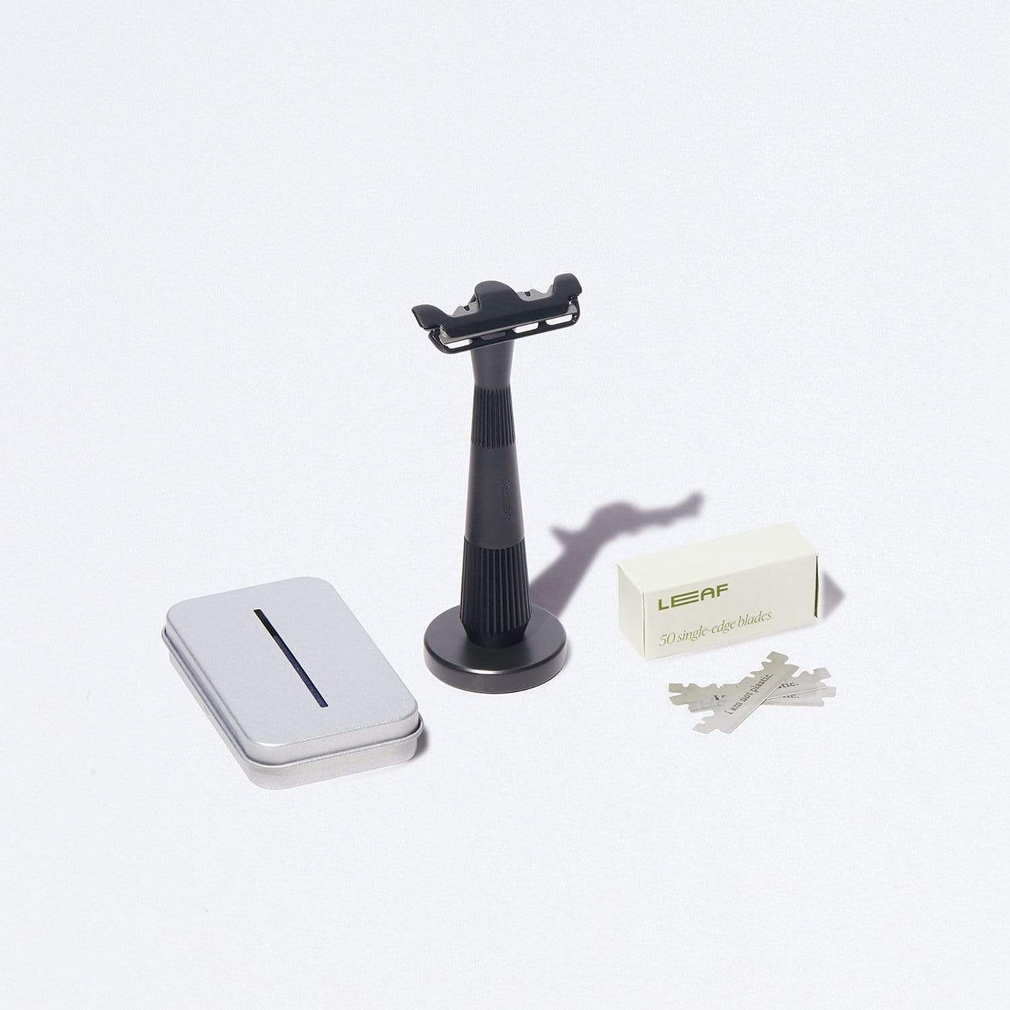 Fixed Head Twig Safety Razor Stand - Leaf, All-Metal Construction, Multiple Colors