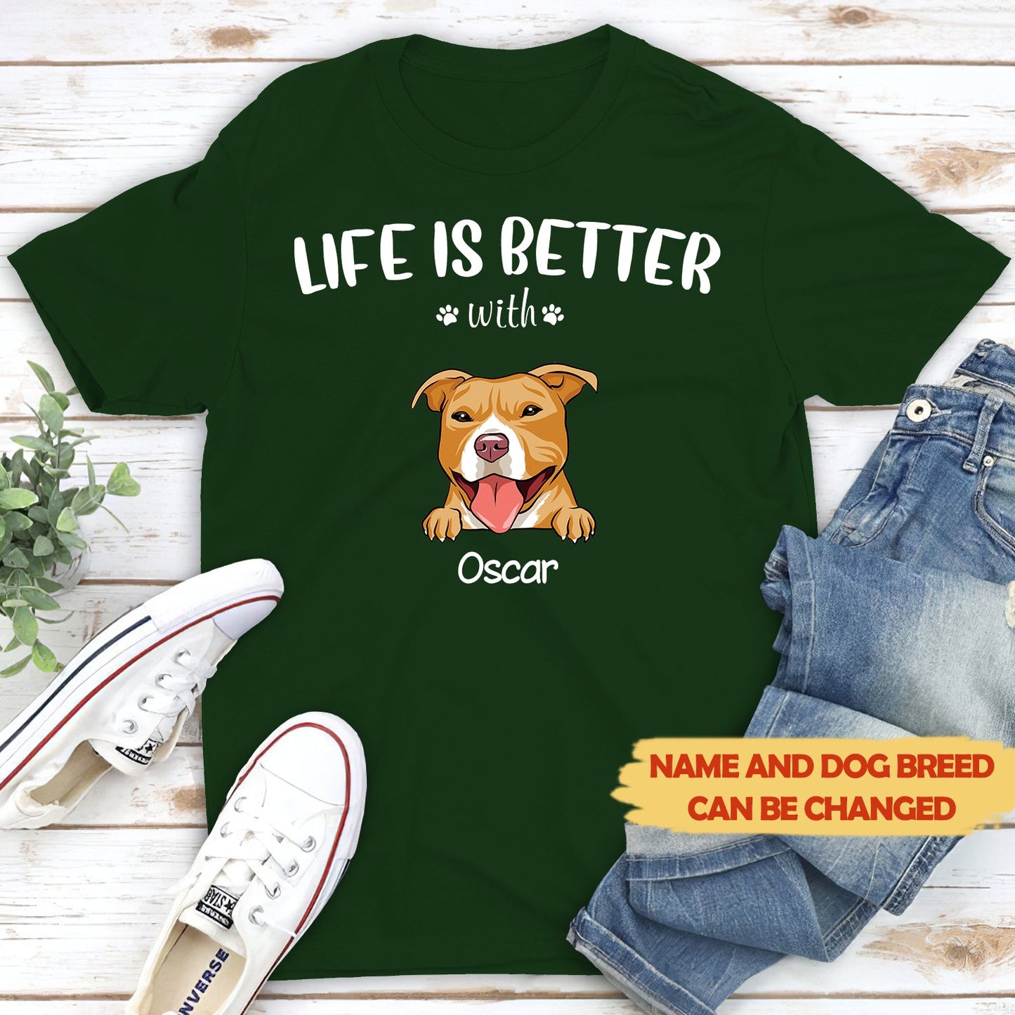 Life is better (White text) - Personalized Custom Unisex T-shirt