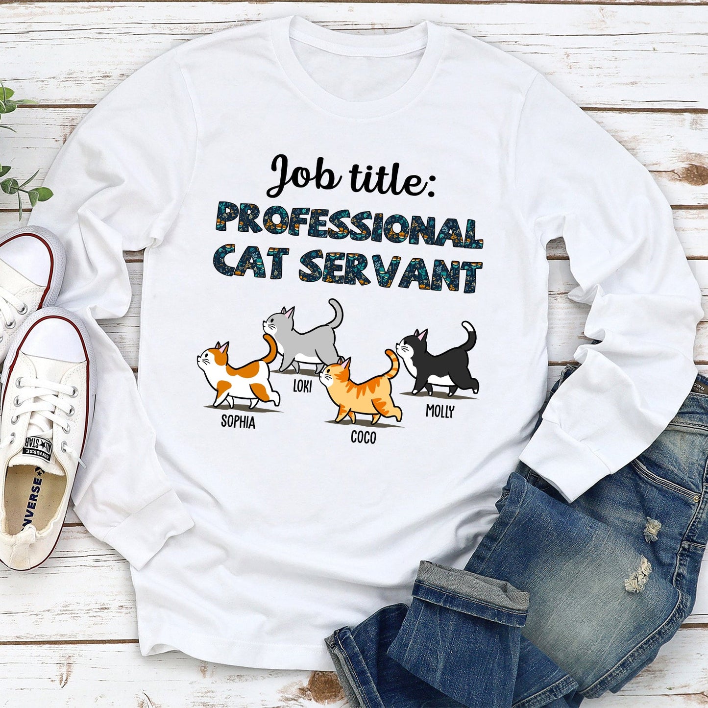 Professional Cat Servant - Personalized Custom Long Sleeve T-shirt