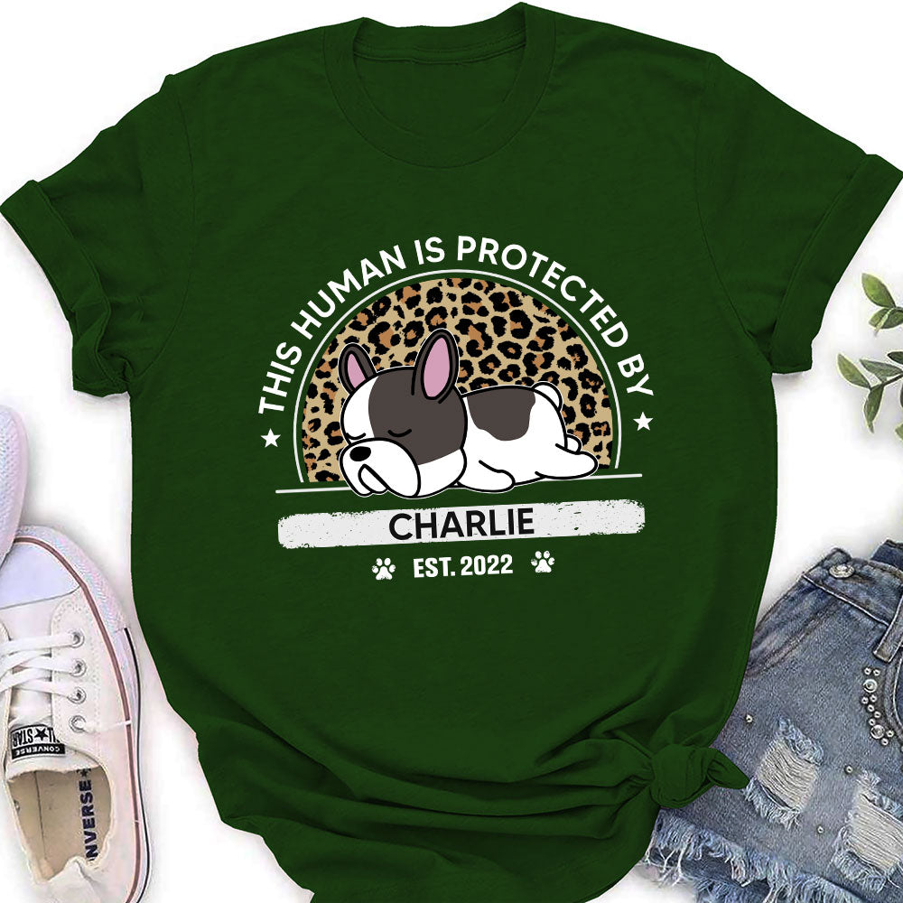 Protected By My Dog - Personalized Custom Women's T-shirt