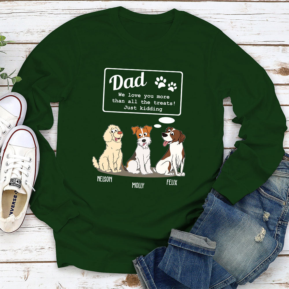 Love Mom Than Treats - Personalized Custom Long Sleeve T-shirt